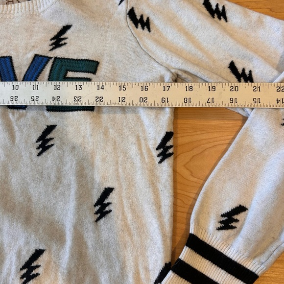 Chaser Love Rainbow lightening bolt intarsia sweater
Cotton & Cashmere Blend - Picture 7 of 9